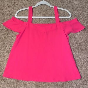 NEW Hot Pink Cold Shoulder Top